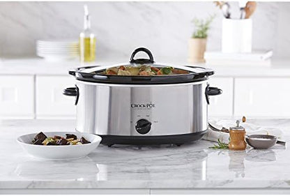 Crock-Pot 7 Quart Oval Manual Slow Cooker – Stainless Steel v3029