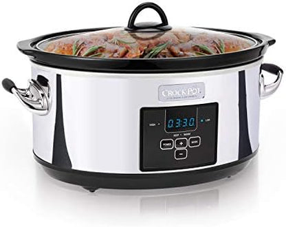 Crock-Pot 7 Quart Programmable Slow Cooker – Polished Platinum v3023 v3x3