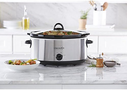 Crock-Pot 7 Quart Oval Manual Slow Cooker – Stainless Steel v3029