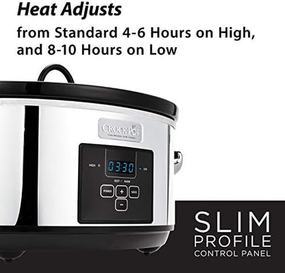 Crock-Pot 7 Quart Programmable Slow Cooker – Polished Platinum v3023
