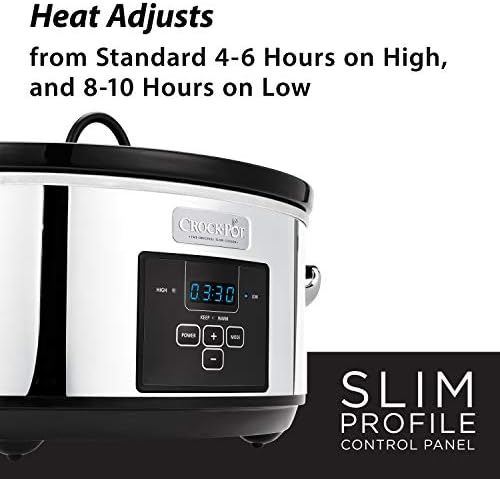 Crock-Pot 7 Quart Programmable Slow Cooker – Polished Platinum v3023 v3x3
