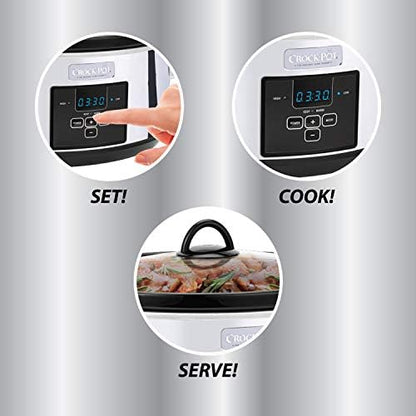 Crock-Pot 7 Quart Programmable Slow Cooker – Polished Platinum v3023 v3x3