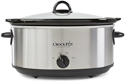 Crock-Pot 7 Quart Oval Manual Slow Cooker – Stainless Steel v3029