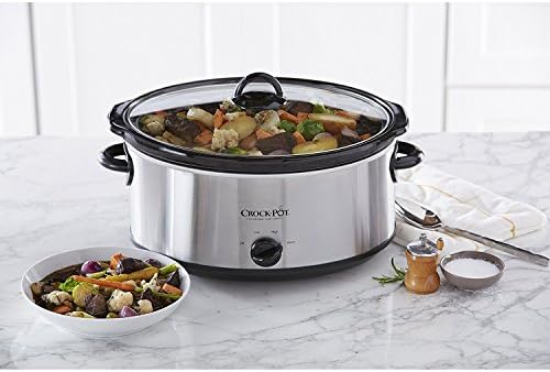 Crock-Pot 7 Quart Oval Manual Slow Cooker – Stainless Steel v3029