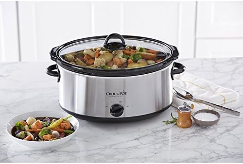 Crock-Pot 7 Quart Oval Manual Slow Cooker – Stainless Steel v3029