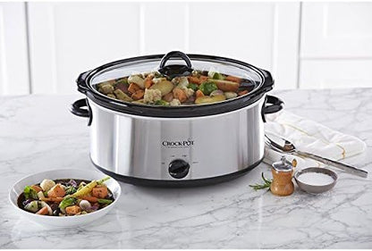 Crock-Pot 7 Quart Oval Manual Slow Cooker – Stainless Steel v3029