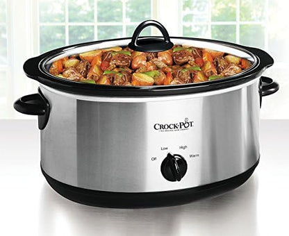 Crock-Pot 7 Quart Oval Manual Slow Cooker – Stainless Steel v3029