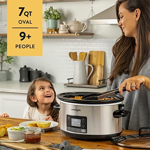 Crock-Pot 7 Quart Portable Programmable Slow Cooker with Timer v3027