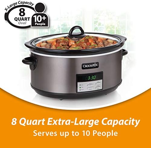 Crock-Pot 8 Quart Programmable Slow Cooker with Auto Warm v3028