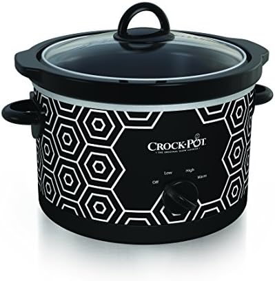 Crock-Pot 4.5 Quart Portable Slow Cooker – Black & White v3011