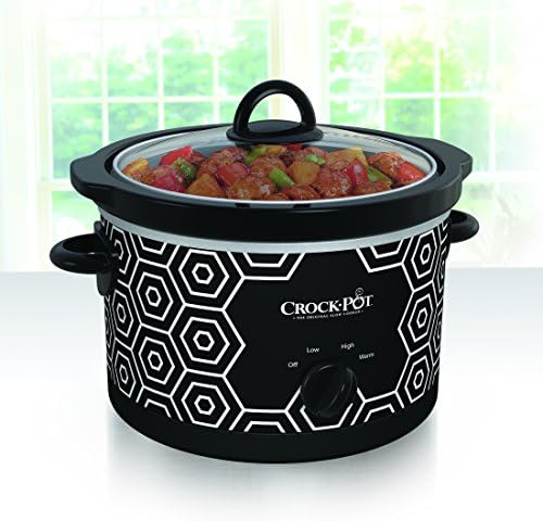 Crock-Pot 4.5 Quart Portable Slow Cooker – Black & White v3011