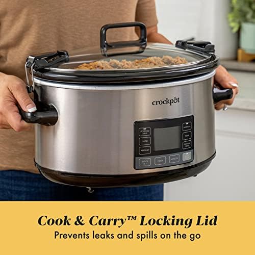 Crock-Pot 7 Quart Portable Programmable Slow Cooker with Timer v3027