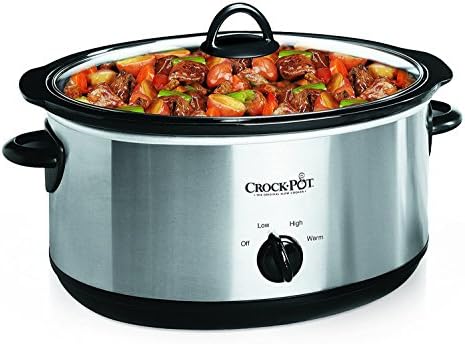 Crock-Pot 7 Quart Oval Manual Slow Cooker – Stainless Steel v3029