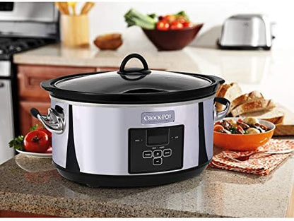 Crock-Pot 7 Quart Programmable Slow Cooker – Polished Platinum v3023