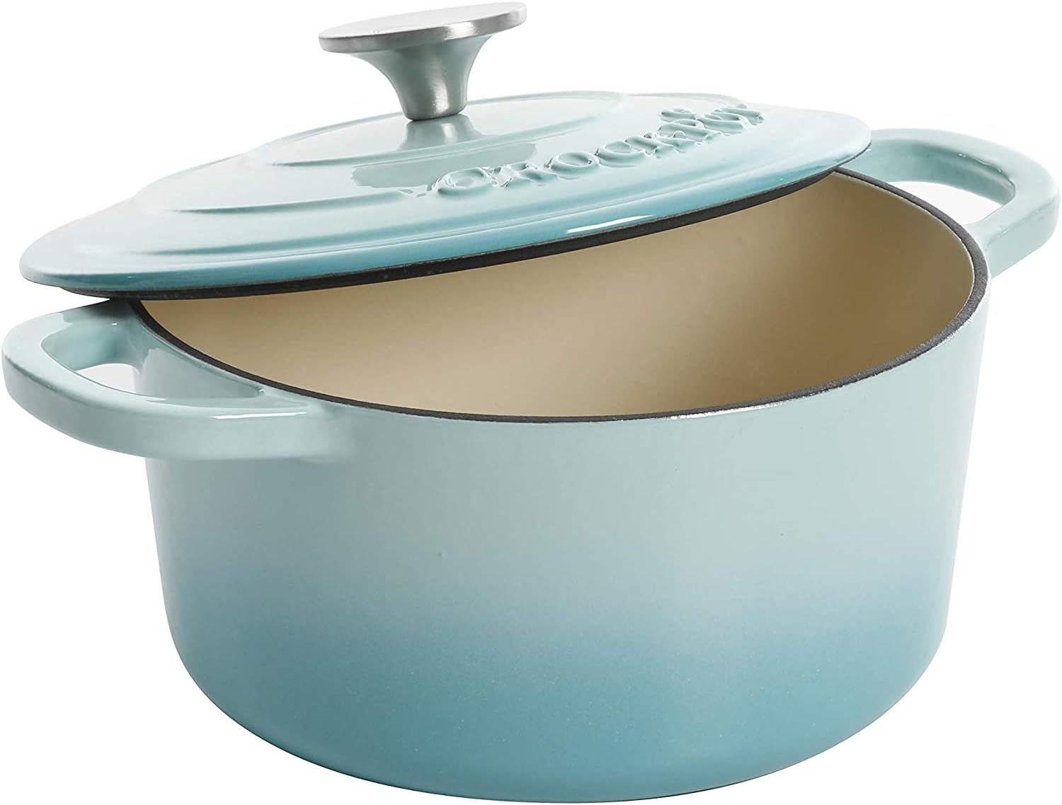 Crock-Pot 3 Quart Enameled Cast Iron Dutch Oven – Aqua v3002