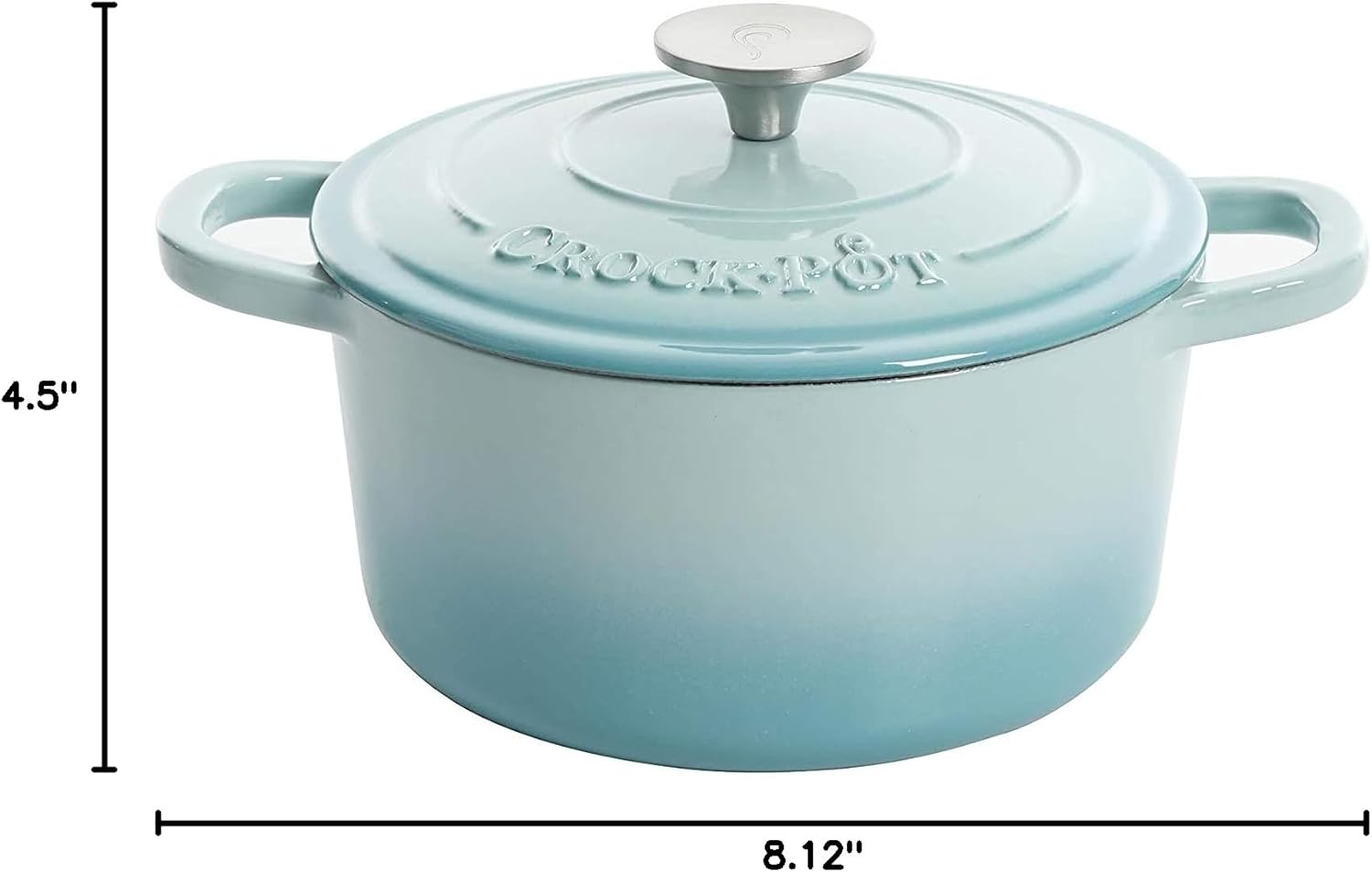 Crock-Pot 3 Quart Enameled Cast Iron Dutch Oven – Aqua v3002