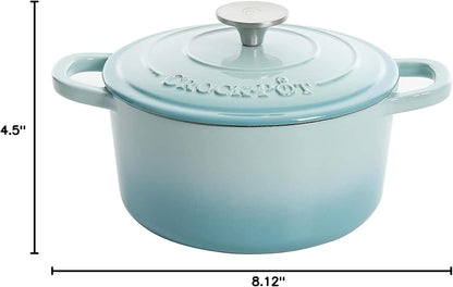 Crock-Pot 3 Quart Enameled Cast Iron Dutch Oven – Aqua v3002