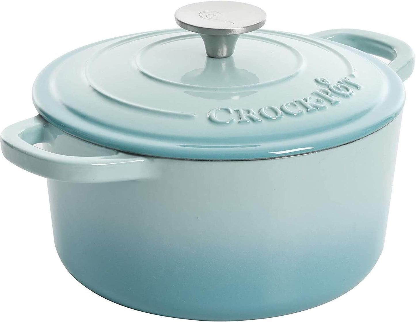 Crock-Pot 3 Quart Enameled Cast Iron Dutch Oven – Aqua v3002